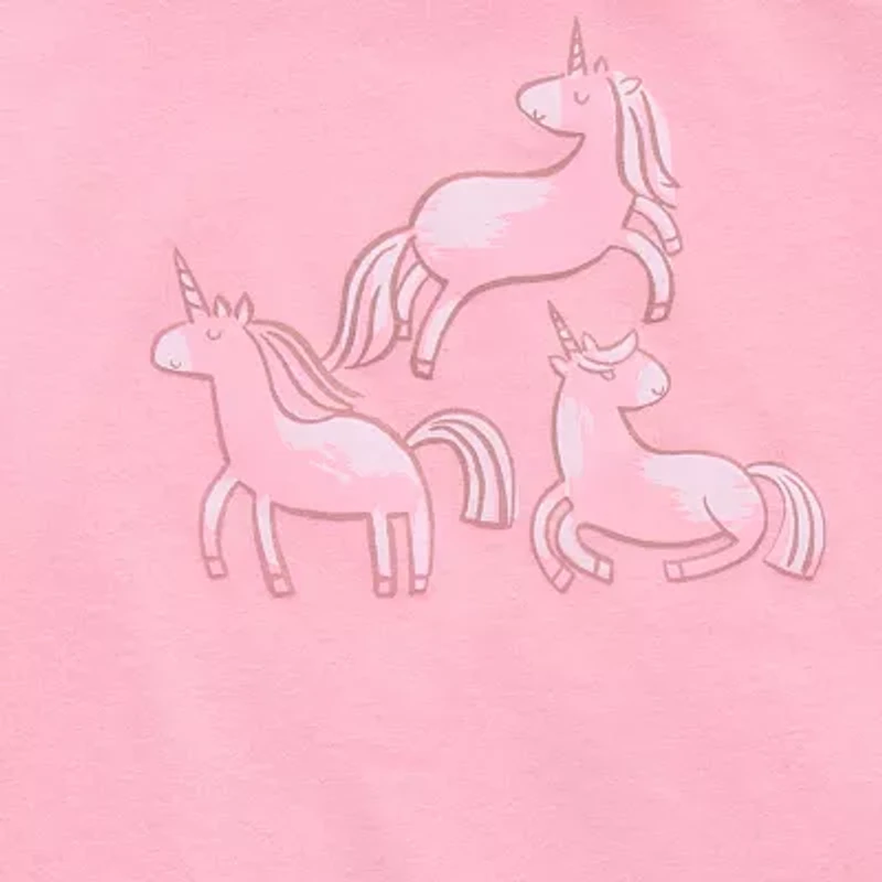 Okie Dokie Toddler & Little Girls Round Neck Short Sleeve Graphic T-Shirt