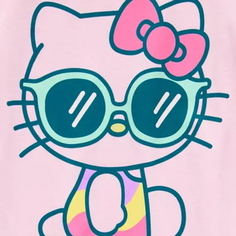 Toddler Girls Crew Neck Short Sleeve Regular Fit Hello Kitty Graphic T-Shirt