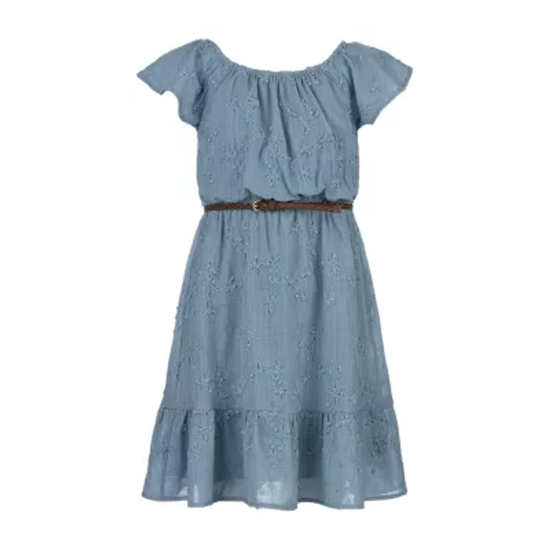 Speechless Big Kid Girls Short Sleeve A-Line Dress