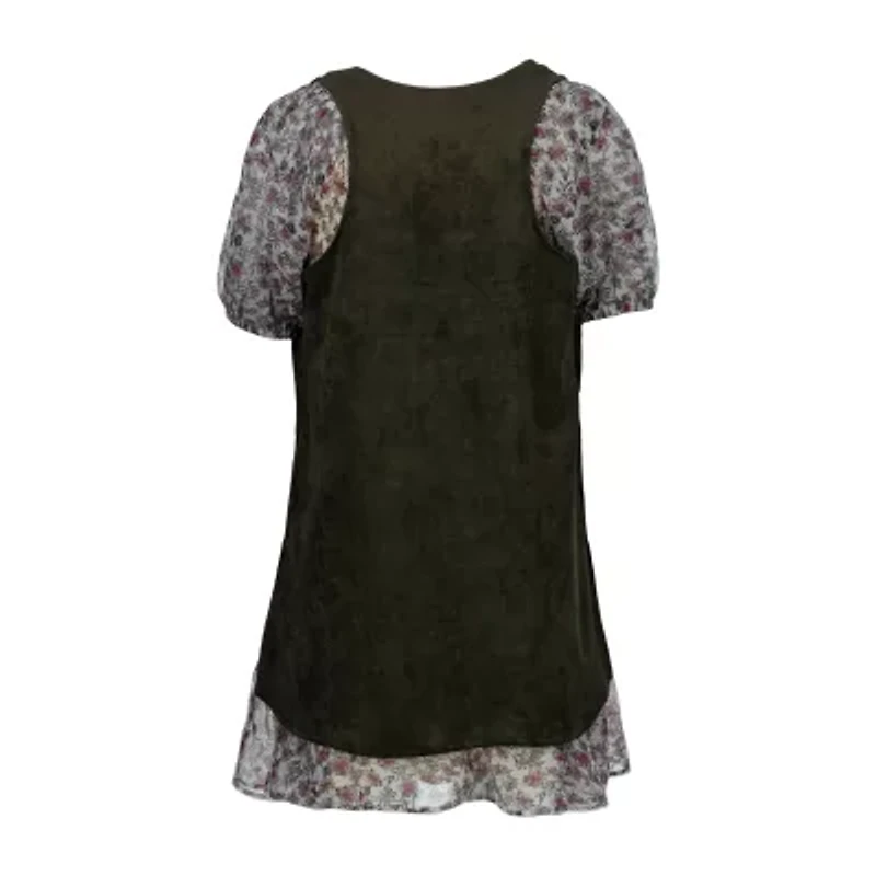 Speechless Big Kid Girls Short Sleeve Animal Dress Set