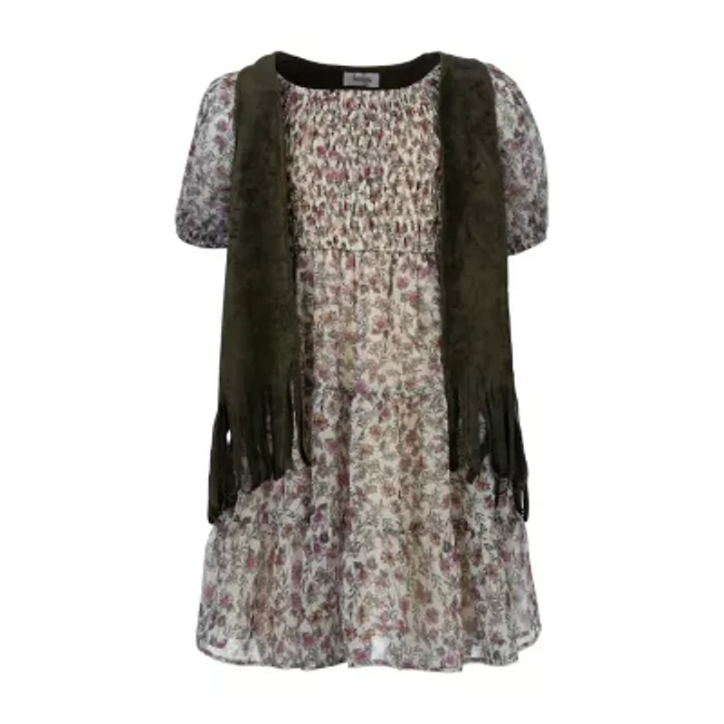 Speechless Big Kid Girls Short Sleeve 2-pc. Dress Set