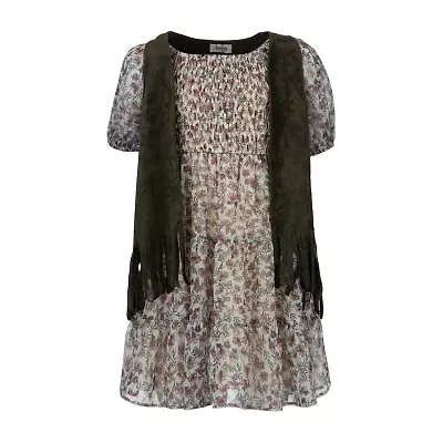 Speechless Big Kid Girls Short Sleeve 2-pc. Dress Set
