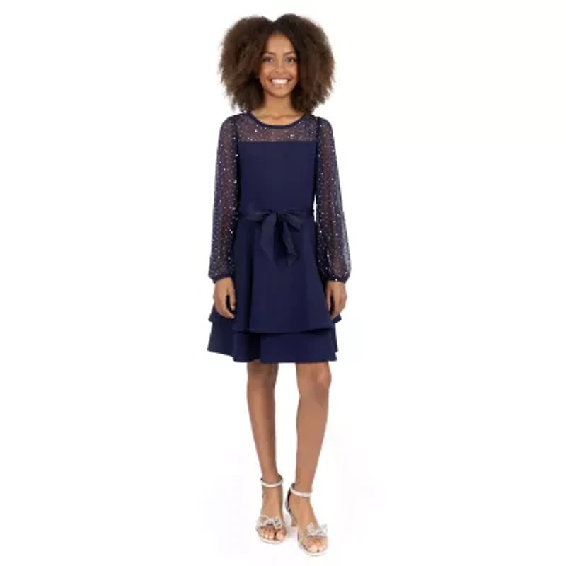 Speechless Big Kid Girls Long Sleeve A-Line Dress