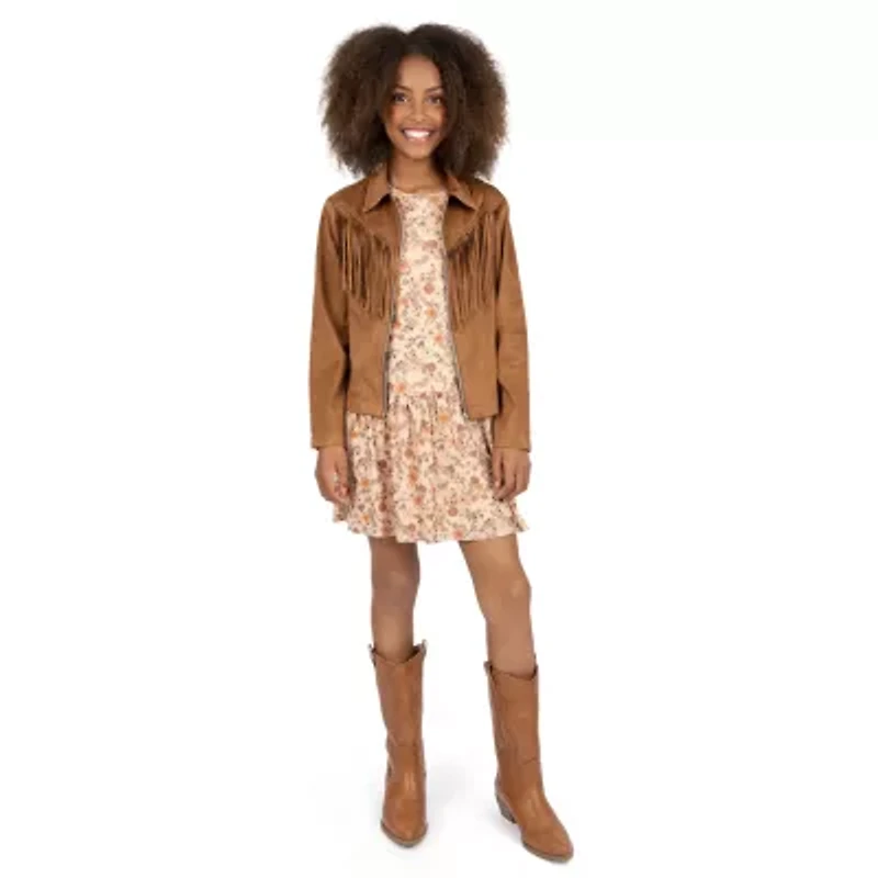 Speechless Big Kid Girls Long Sleeve Floral Dress Set