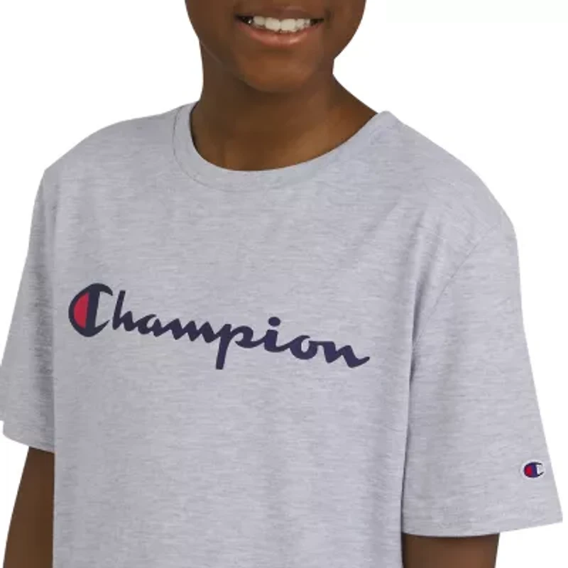 Champion Big Kid Boys Crew Neck Short Sleeve Regular Fit Graphic T-Shirt