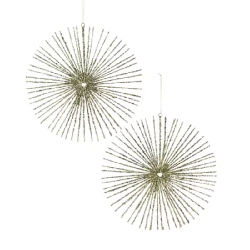 North Pole Trading Co. Gold Starburst Set 2-pc. Christmas Ornament