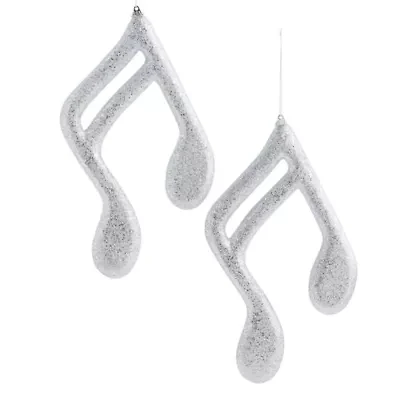 North Pole Trading Co. Silver Beam Note Set 2-pc. Christmas Ornament