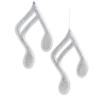 North Pole Trading Co. Silver Beam Note Set 2-pc. Christmas Ornament