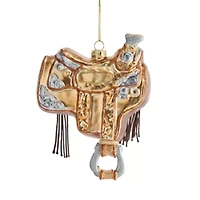 North Pole Trading Co. Saddle Christmas Ornament