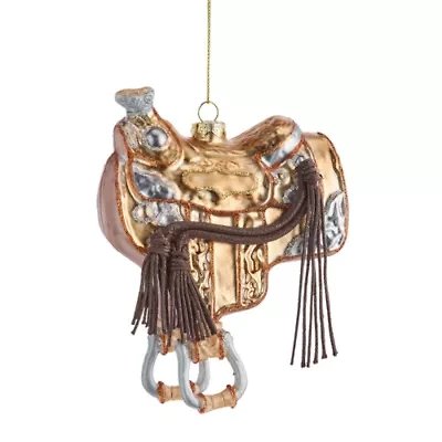 North Pole Trading Co. Saddle Christmas Ornament