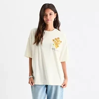 Vincent Van Gogh Sunflowers Art Oversized Womens Crew Neck Short Sleeve Juniors Graphic T-Shirt