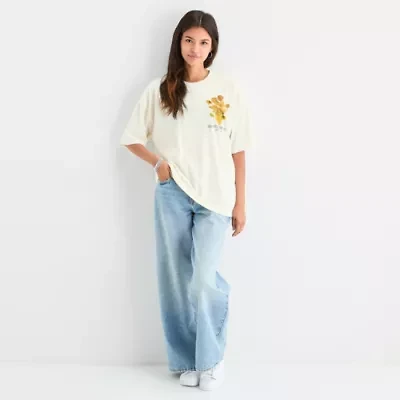 Vincent Van Gogh Sunflowers Art Oversized Womens Crew Neck Short Sleeve Juniors Graphic T-Shirt