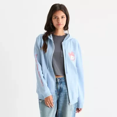 Hello Kitty Lovely Ribbon Hoodie Womens Long Sleeve Zipper Juniors