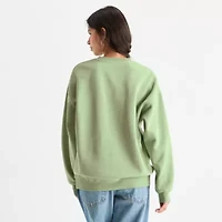 New World Matcha Oversized Crew Sweatshirt Womens Neck Long Sleeve Juniors