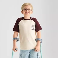 Thereabouts Little & Big Kid Boys Easy-on + Easy-off Sensory Friendly Crew Neck Short Sleeve Adaptive T-Shirt