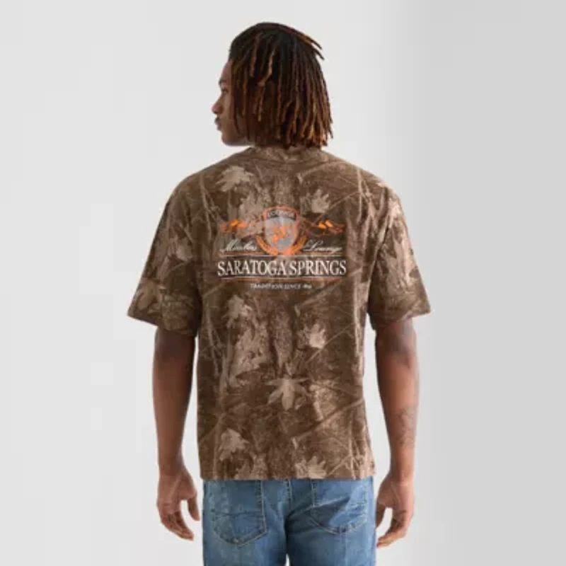 Arizona Mens Crew Neck Short Sleeve Boxy Fit Graphic T-Shirt