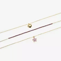 Arizona Womens Flower Heart 3-pc. Necklace Set