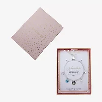 Footnotes Womens Cubic Zirconia Pure Silver Over Brass Heart Star Charm Bracelet