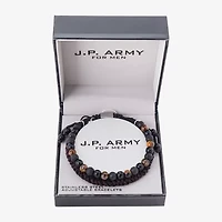 J.P. Army Mens 2-pc. Multi Color Tiger's Eye Stainless Steel Bracelet Set