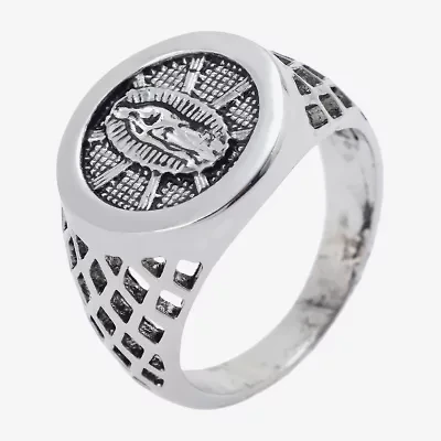 J.P. Army Virgin Mary Mens Stainless Steel Signet Ring