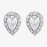 Si2,H-I 1 CT. T.W. Lab Grown White Diamond 10K White Gold Pear Stud Earrings