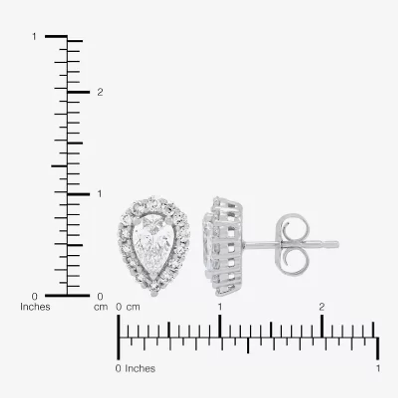 Si2,H-I 1 CT. T.W. Lab Grown White Diamond 10K White Gold Pear Stud Earrings