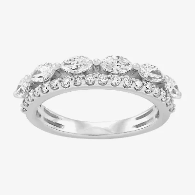 (H-I / Si2) Womens 1 CT. T.W. Lab Grown White Diamond 10K Gold Anniversary Wedding Band