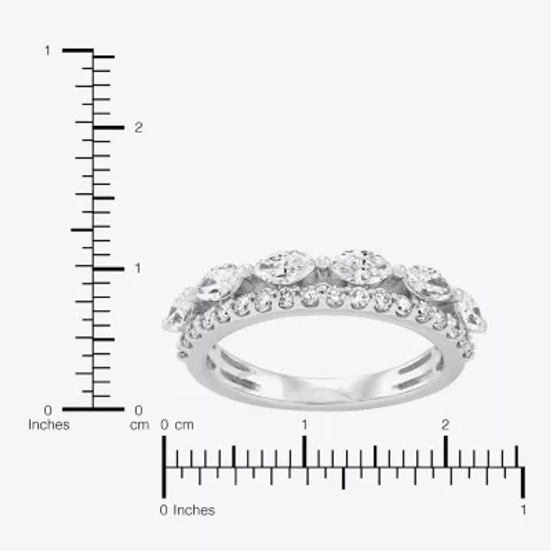 (H-I / Si2) Womens 1 CT. T.W. Lab Grown White Diamond 10K Gold Anniversary Wedding Band