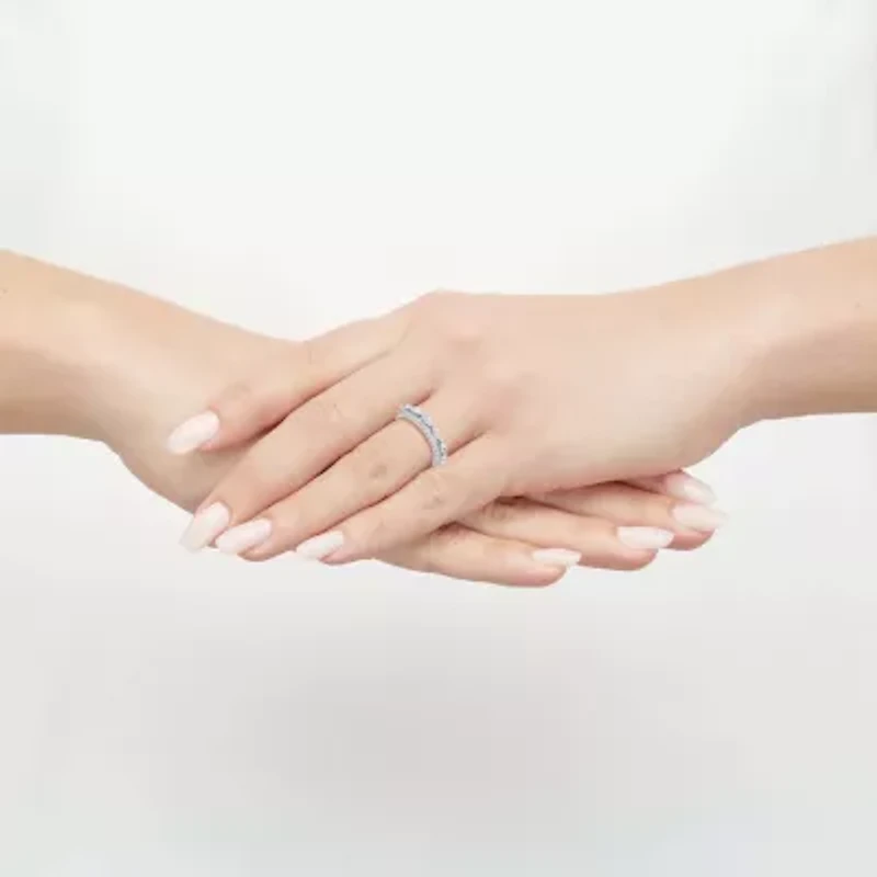 (H-I / Si2) Womens 1 CT. T.W. Lab Grown White Diamond 10K Gold Anniversary Wedding Band