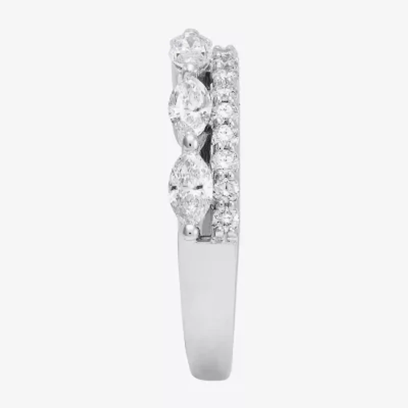 (H-I / Si2) Womens 1 CT. T.W. Lab Grown White Diamond 10K Gold Anniversary Wedding Band
