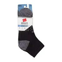 Hanes® Men's Ultimate Absolute Comfort, 3 Pairs Moisture-Wicking Ankle Socks