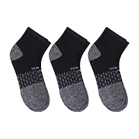 Hanes Absolute 3 Pair Quarter Ankle Socks Mens