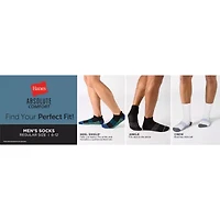 Hanes Absolute 3 Pair Quarter Ankle Socks Mens