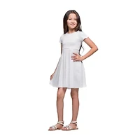 24sevenkid Big Kid Girls Short Sleeve Fit + Flare Dress