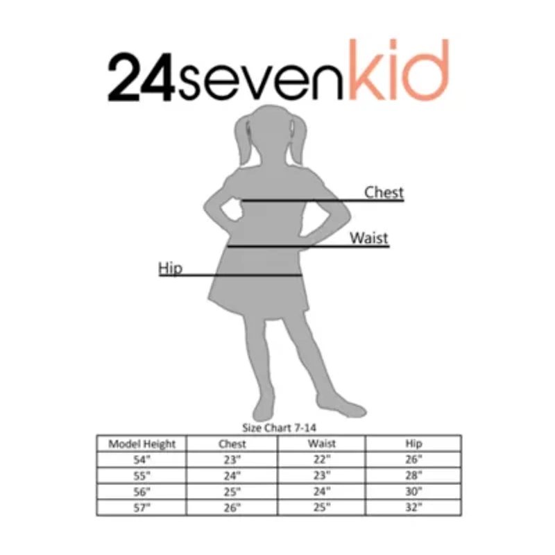 24sevenkid Big Kid Girls Short Sleeve Fit + Flare Dress