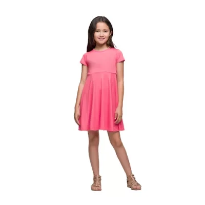 24sevenkid Big Kid Girls Short Sleeve Fit + Flare Dress