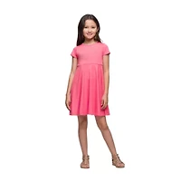 24sevenkid Big Kid Girls Short Sleeve Fit + Flare Dress