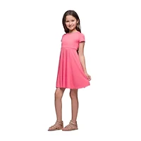 24sevenkid Big Kid Girls Short Sleeve Fit + Flare Dress