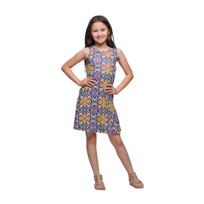 24seven Comfort Apparel Big Kid Girls Sleeveless A-Line Dress
