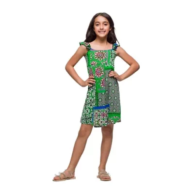 24seven Comfort Apparel Big Kid Girls Sleeveless A-Line Dress