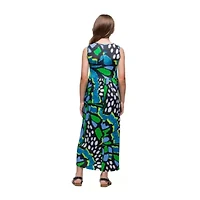 24seven Comfort Apparel Big Kid Girls Sleeveless Abstract Maxi Dress