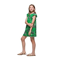 24seven Comfort Apparel Big Kid Girls Short Sleeve A-Line Dress