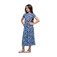 24seven Comfort Apparel Big Kid Girls Short Sleeve Abstract Maxi Dress