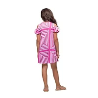 24seven Comfort Apparel Big Kid Girls Short Sleeve A-Line Dress