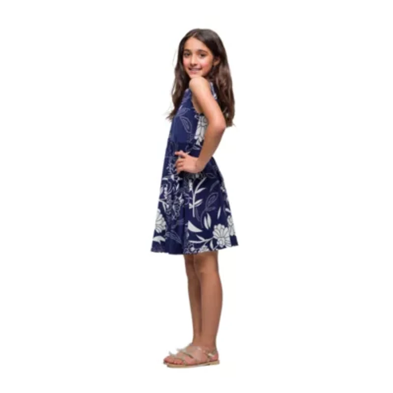 24seven Comfort Apparel Big Kid Girls Sleeveless Fit + Flare Dress