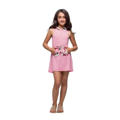 24seven Comfort Apparel Big Kid Girls Sleeveless A-Line Dress