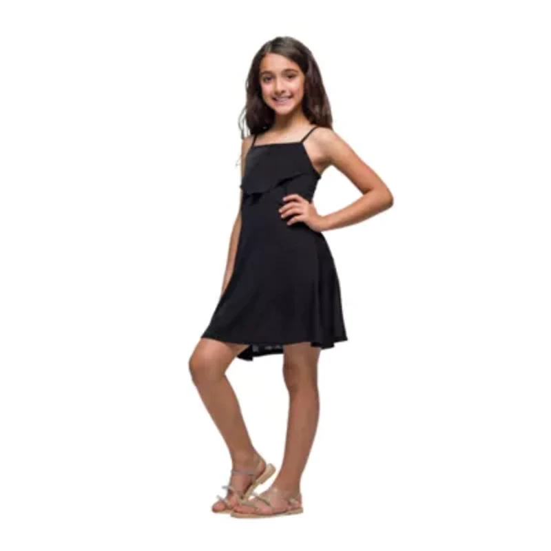 24seven Comfort Apparel Big Kid Girls Sleeveless A-Line Dress