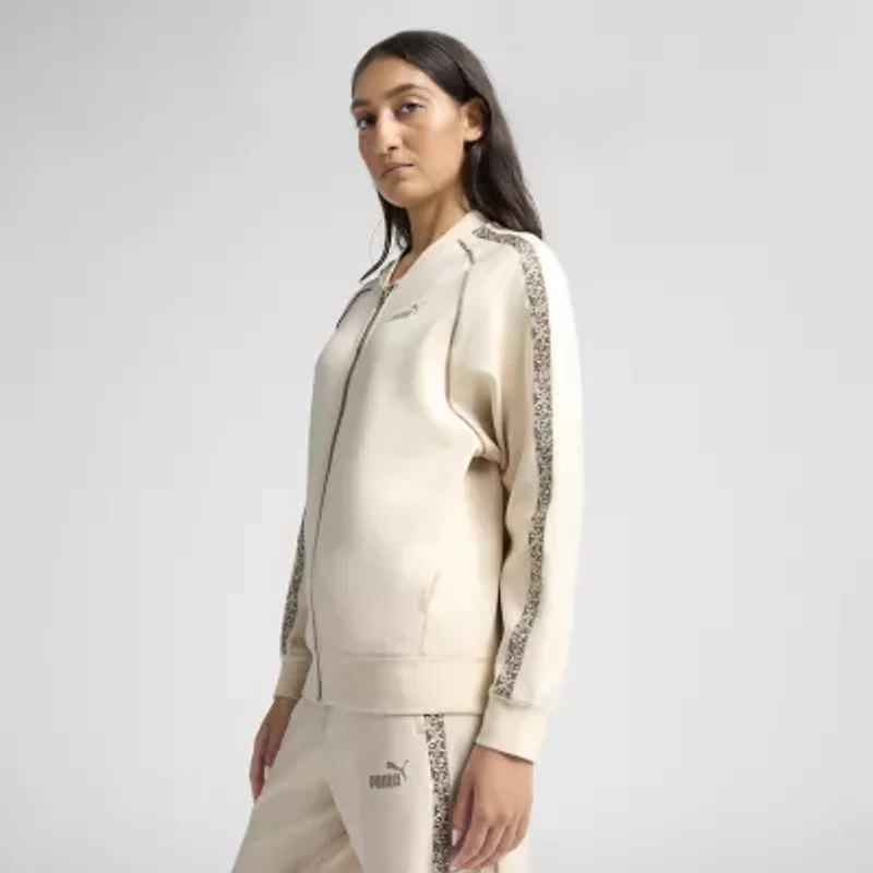 Puma Womens Animal Print Relxed Track Jacket