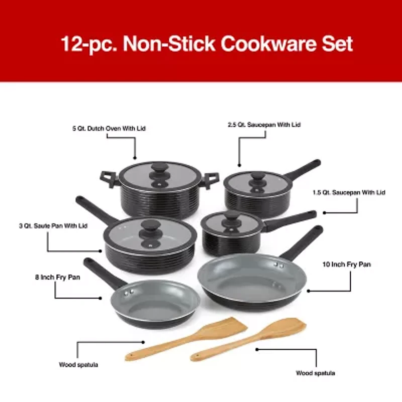 Cooks Wave Ceramic 12-pc. Non-Stick Cookware Set