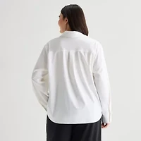 Stylus Womens Plus Long Sleeve Blouse
